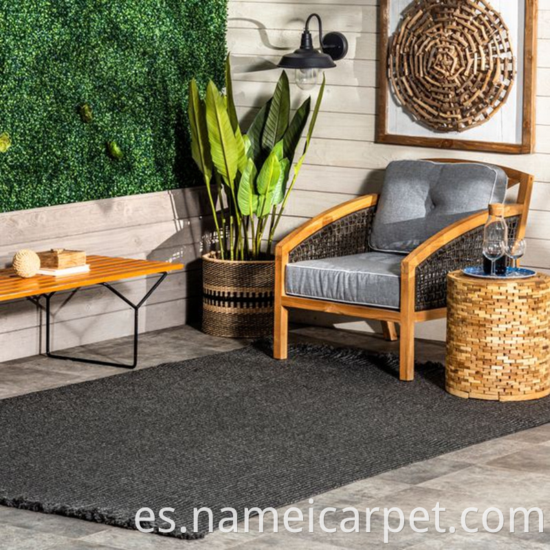 Pp Polypropylene Braided Woven Indoor Outdoor Carpet Rug Floor Mats With Tassels 43